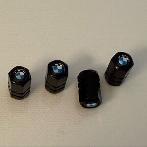 BMW Valve Stem Caps in Black Set of 4 NWT